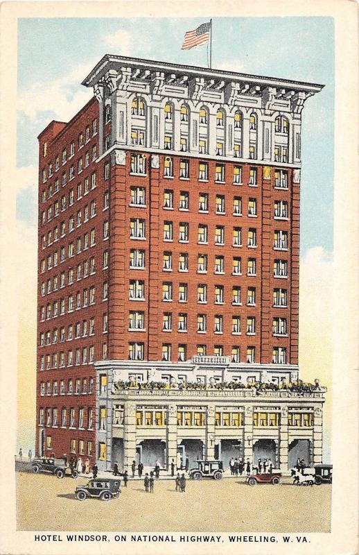 West Virginia WV Postcard c1910 WHEELING Hotel WINDSOR US40 National Highway