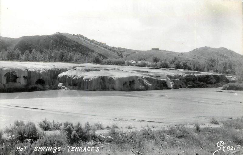 Sanborn RPPC Postcard Y-821 Big Springs Terraces, Thermopolis WY Unposted