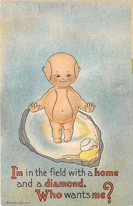 L & R New York Fan-ie Series 100 Kewpies, Baseball, Base Ball Comic Old Antiq...