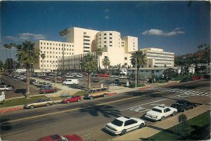 Postcard USA Loma linda university medical center california parking cars road