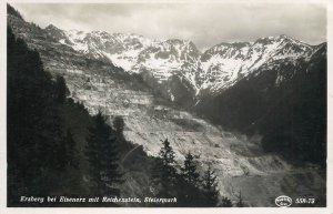 Austria Erzberg bei Eisenerz mit Reichenstein 1940s photo postcard