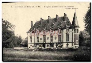 Old Postcard Marolles-en-Brie Facade posterior Chateau