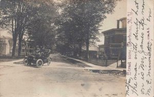 RPPC CAR STREET SCENE SHERBURNE NEW YORK REAL PHOTO POSTCARD (c.1905)