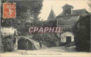 Old Postcard Mayenne (Mayenne) A Corner of the Garden and the Prison