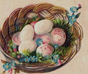 1880s Embossed Easter Trade Cards Birds' Nests Eggs Lot Of 2 F160