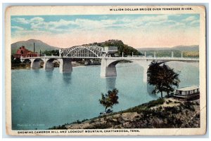 Million Dollar Bridge Over Tennessee River Cameron Hill Chattanooga TN Postcard 