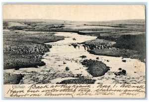 c1905 Scene of River and Land Ellidaar Iceland Antique Posted Postcard