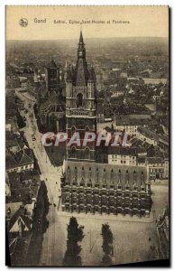 Postcard Old Ghent Bettrol Saint Nicolas Church and Panorama