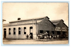 Early Juan Lopez Fabrica DE Arados Camajuani Cuba Real Photo RPPC Postcard (A14)