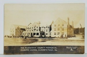 Elizabethtown Pa RPPC Allegheny County Memorial Masonic Homes 1920 Postcard M16