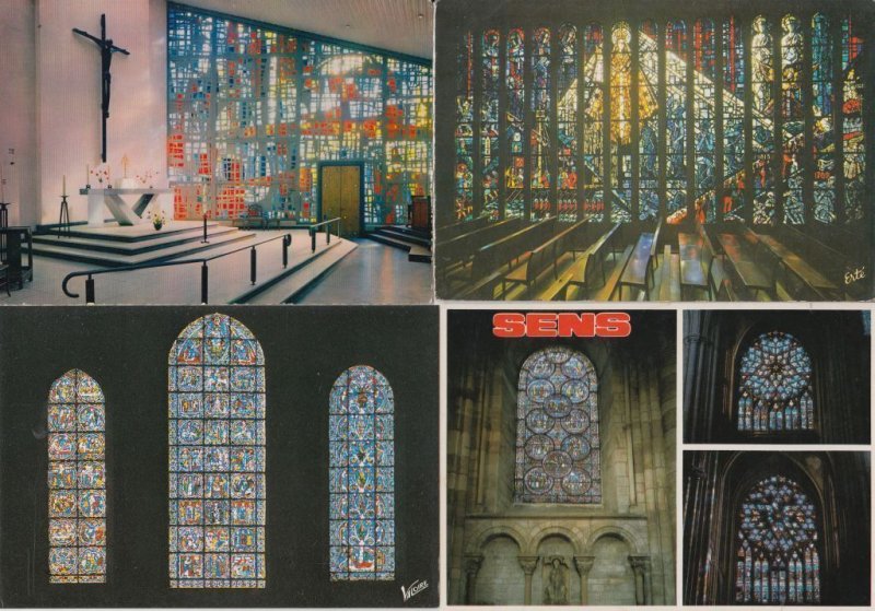 CHURCH GLASS WINDOWS 75 Modern Postcards pre-1980 (L2544)