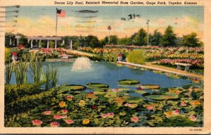 Kansas Topeka Gage Park Reinisch Memorial Rose Garden Doran Lily Pool 1939 Cu...