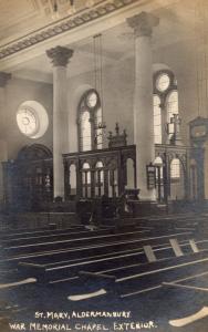 Aldermanbury Military Memorial St Mary Chapel Antique Postcard