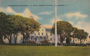 Postcard Administration Building US Naval Training Station Newport RI