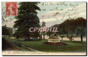 Old Postcard Montpellier Les Jardins Du Peyrou