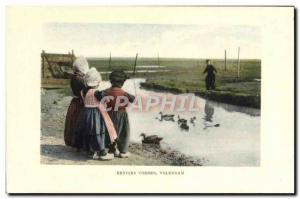 Postcard Old Voeren Volendam Children Folklore