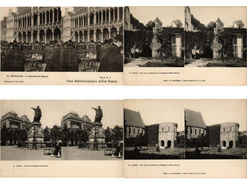 BELGIUM 33 Vintage STEREO Postcards Pre-1940 (L5562)