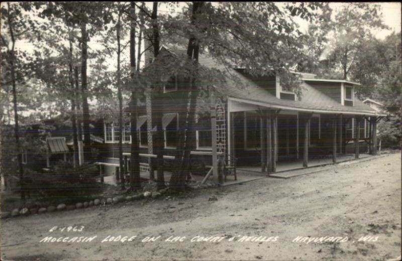 Hayward WI Moccasin Lodge Real Photo Postcard #2