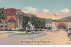 Pennsylvania Oil City Library World War Memorial & Rickards Memorial South Si...