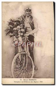 Old Postcard Velo Cycle Cycling Gérard Debaets criterium winner Aiglons 1924