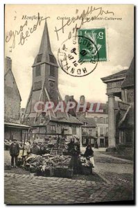 Old Postcard Honfleur The steeple The Church of St. Catherine Marche TOP