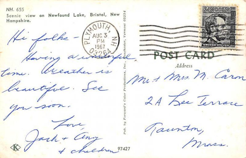 Sail Boat Bristol, New Hampshire, USA 1967 