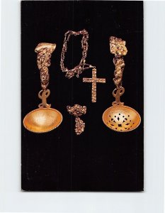 Postcard Gold Spoons and Nugget Jewelry, University of Alaska Museum, Alaska