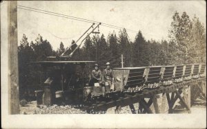Grass Valley California CA Mining Co Railroad Cars & Men Real Photo Postcard
