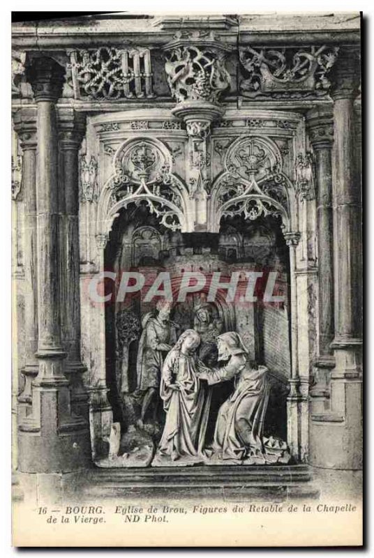 Postcard Old Brou Church Bourg Figures Altarpiece of the Chapel of the Virgin