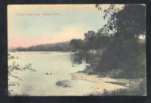 VINTON IOWA CEDAR RIVER SCENE 1908 VINTAGE POSTCARD IA.