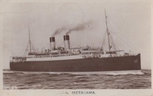 RMS Metacama Antique Real Photo Ship Postcard