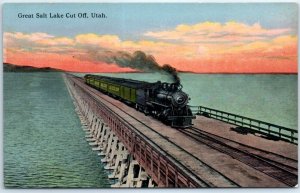 Postcard - Great Salt Lake Cut Off - Utah