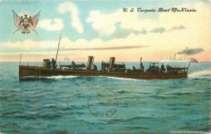 1908 Navy Military US Torpedo Boat McKenzie Postcard 22-6529 