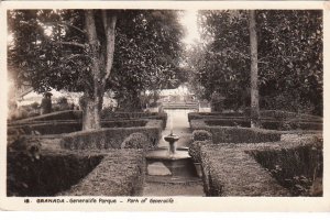 Postcard RPPC Generalife Parque Granada Spain