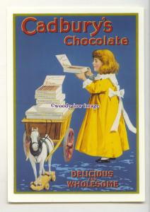 ad0956 - Cadbury's Chocolate, Girl with Horse & Cart - Modern Advert Postcard