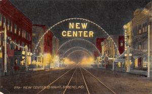 South Bend Indiana~Piano Sale~Household~US Flag @ Night~Clothier!~1911 Postcard 