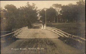 Newport Maine ME Middle Bridge Eastern Illus Real Photo Vintage Postcard