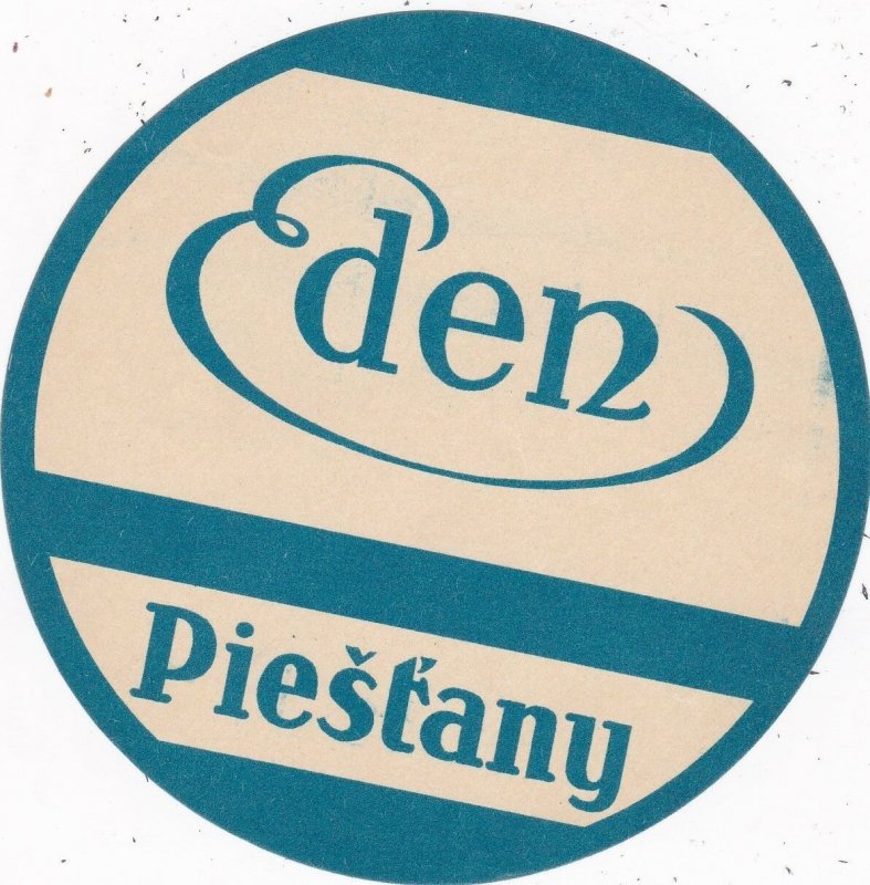 Czechoslovakia Piestany Hotel Eden Vintage Luggage Label sk4453