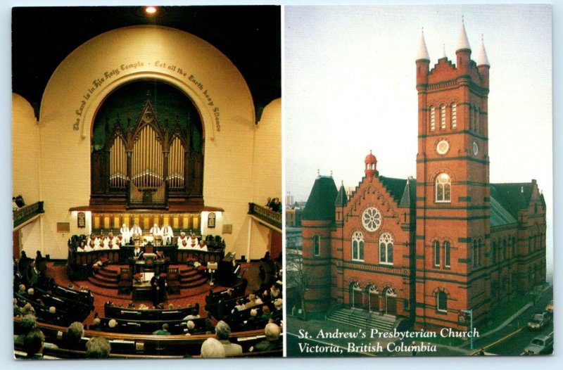 VICTORIA, B.C. Canada ~ ST. ANDREW'S PRESBYTERIAN CHURCH Interior 4x6 Postcard