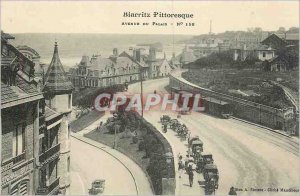 Old Postcard Biarritz Avenue du Palais Train