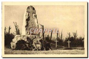 Old Postcard Monument to high Caures Wood has the Memory of Colonel Driant Army