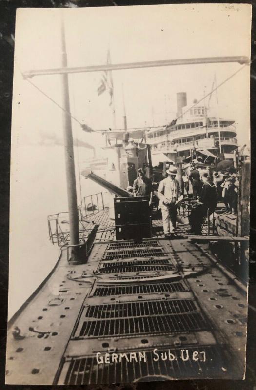 Mint Germany RPPC Real Picture Postcard Inspection Of Submarine U C7 Boat WWI