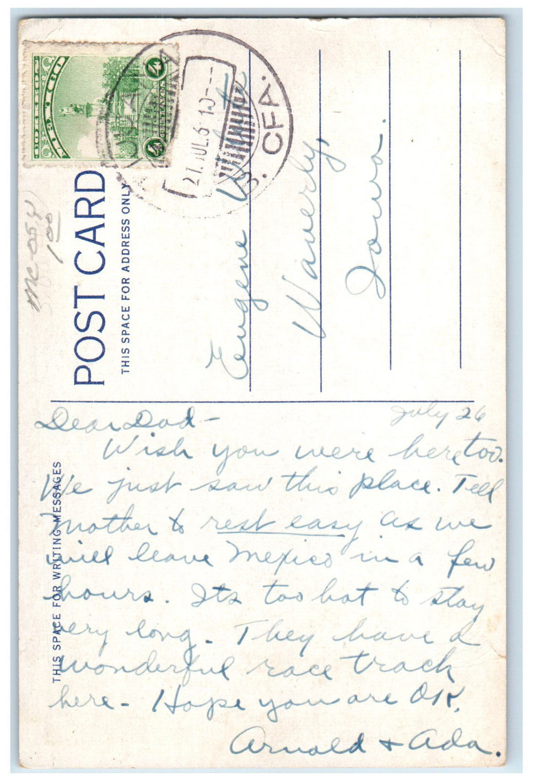 c1920's Mexicali Beer Hall Longest Bar in the World Tijuana Mexico Postcard Latin & South