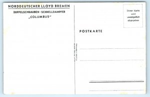 Steamship Columbus Steamer Ship Ocean Liner Postcard