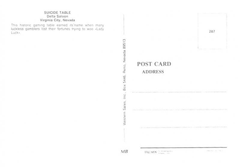 Suicide Table - Virginia City, Nevada