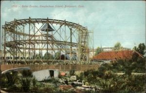 Bridgeport CT Steeplechase Island Roller Coaster c1910 Postcard