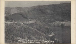 Nubbardton Vermont VT Twin Lake Summer Camp for Boys Vintage Postcard