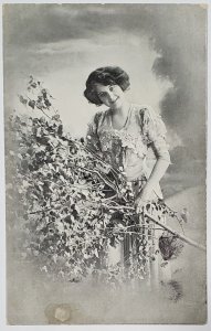 Victorian Woman 1913 Orig Ink Fingerprint to Brush Prairie WA Postcard Z16