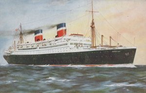 SS Manhattan Ship Vintage Rare Postcard