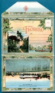 Florida postcard light house folder 1920s